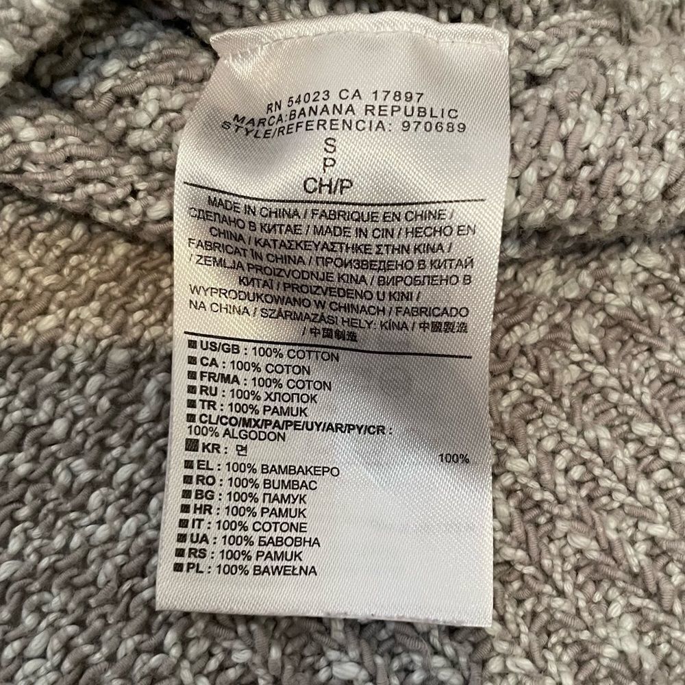 Banana Republic Heritage Collection 100% cotton gray pullover sweater Small - Picture 4 of 10